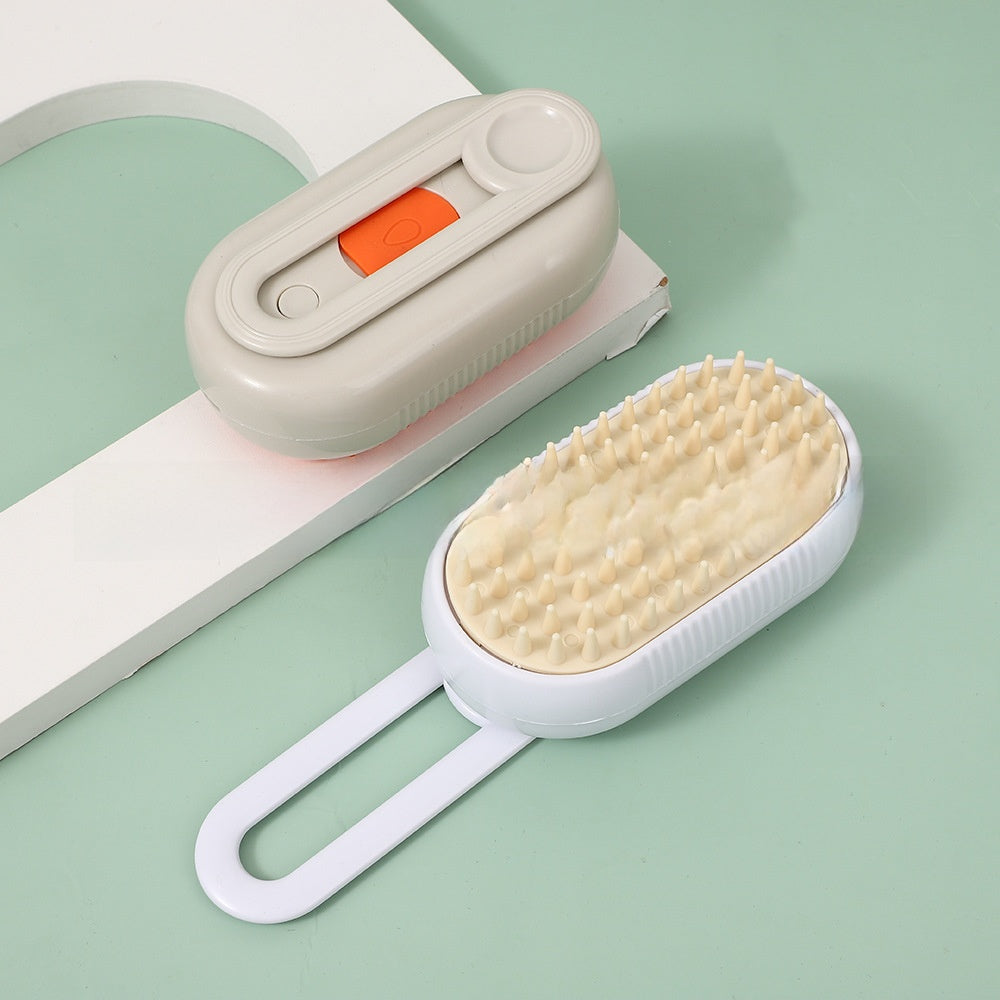 2-in-1 Pet Steam Grooming & Massage Comb ? Bath-Free Hair Removal Brush for Dogs & Cats