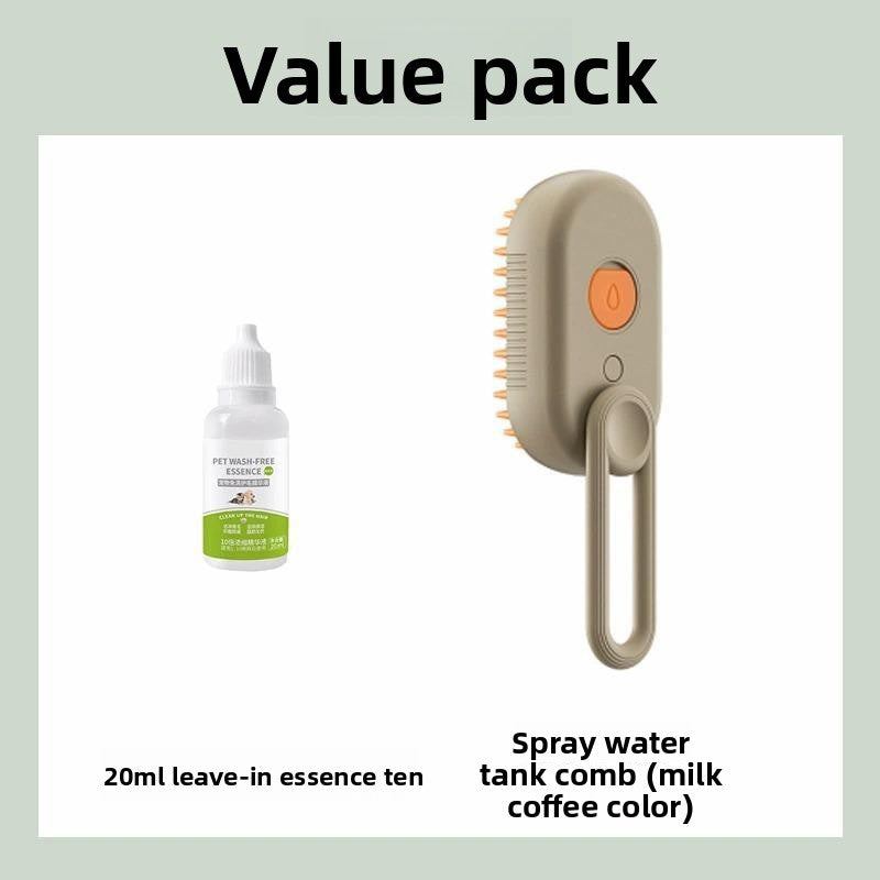 2-in-1 Pet Steam Grooming & Massage Comb ? Bath-Free Hair Removal Brush for Dogs & Cats