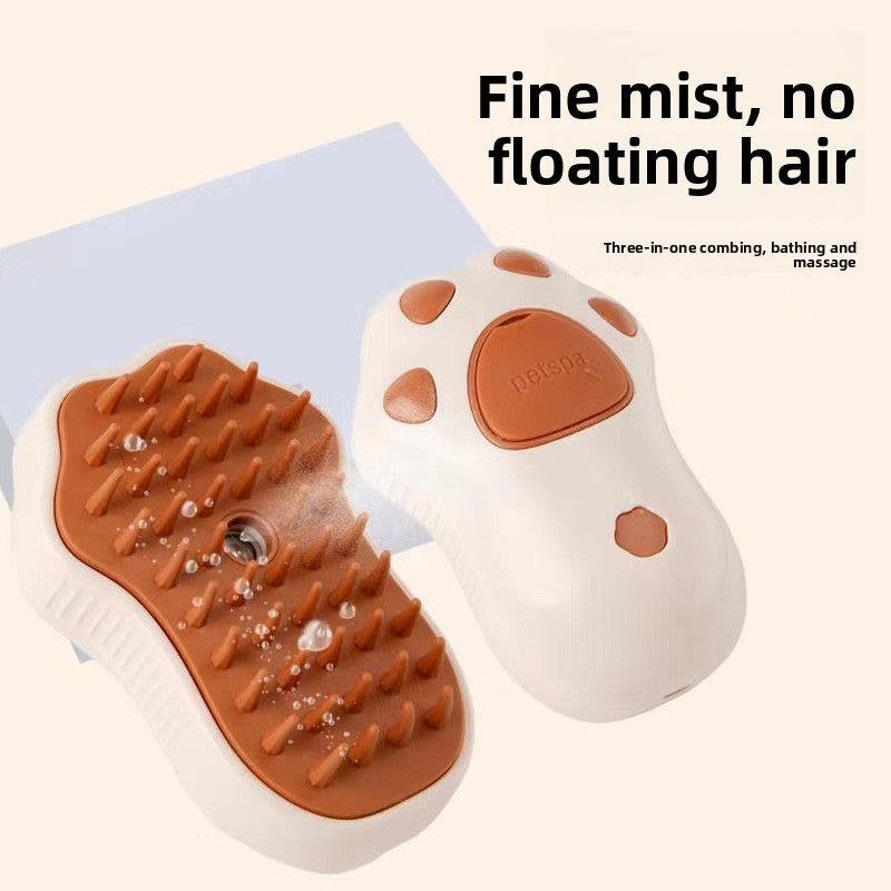2-in-1 Pet Steam Grooming & Massage Comb ? Bath-Free Hair Removal Brush for Dogs & Cats